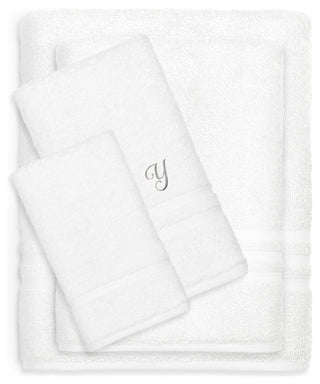 Denzi 4-Piece Towel Combination Set With Monogrammed Letter, Y, White