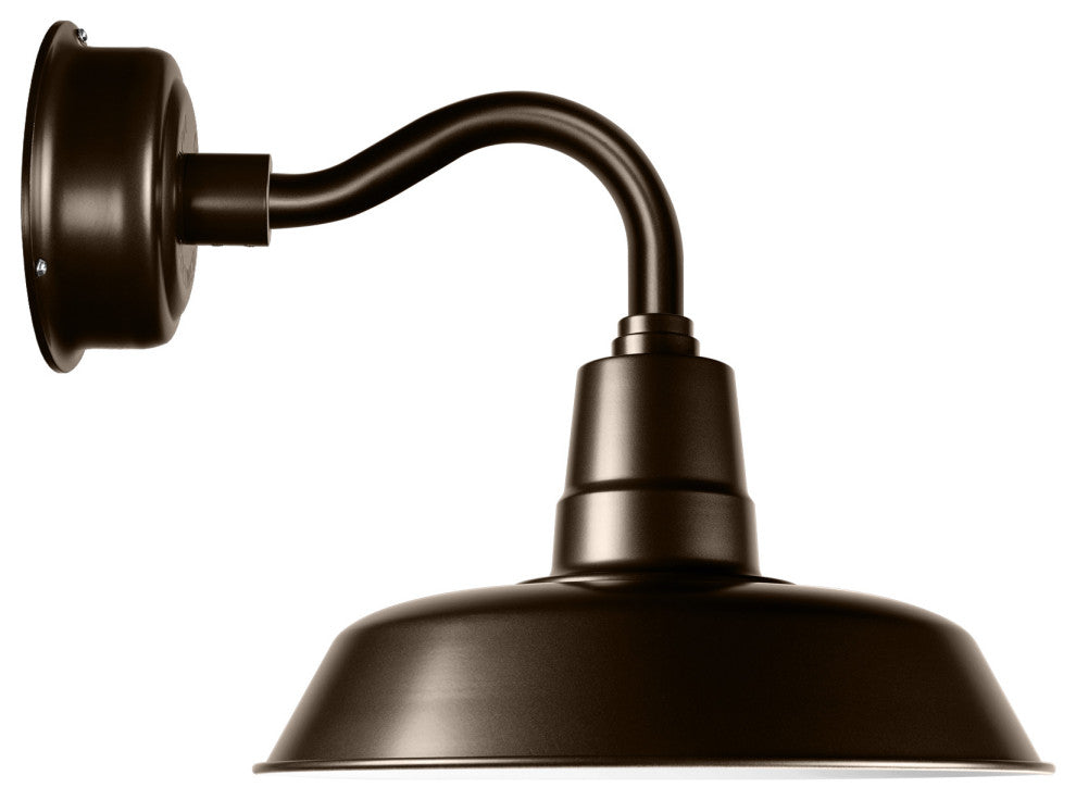 14" Vintage LED Wall Light With Chic Arm, Mahogany Bronze