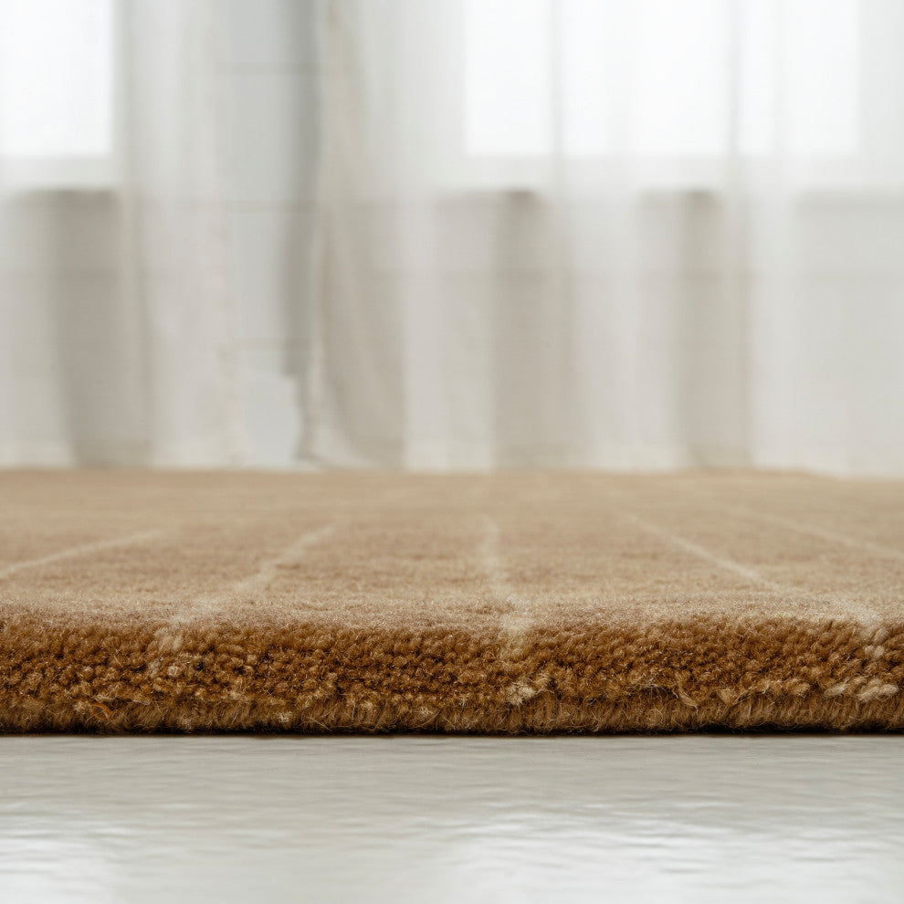 Bohemian Abstract Striped Handwoven Wool Rug