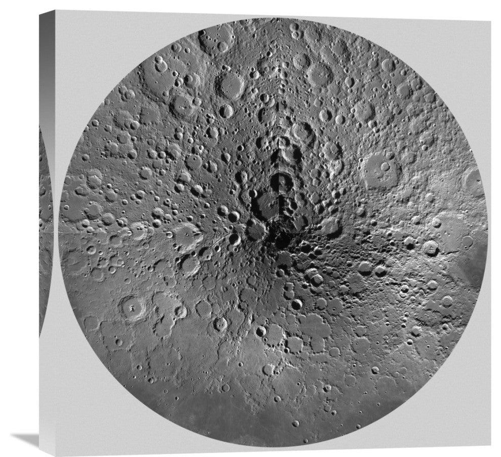 "Unmarked Map of the Moon, North Pole" Artwork, 24"x24"