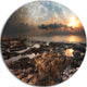 African Rocky Coast Panorama, Beach Round Wall Art, 36"