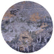 10' Round Abstract Handmade Wool & Silk Rug - Q14878