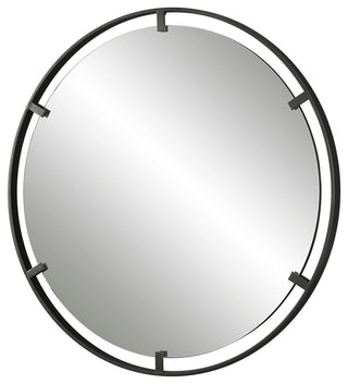Uttermost 09734 Cashel 34" Diameter Circular Framed Bathroom - Satin Black