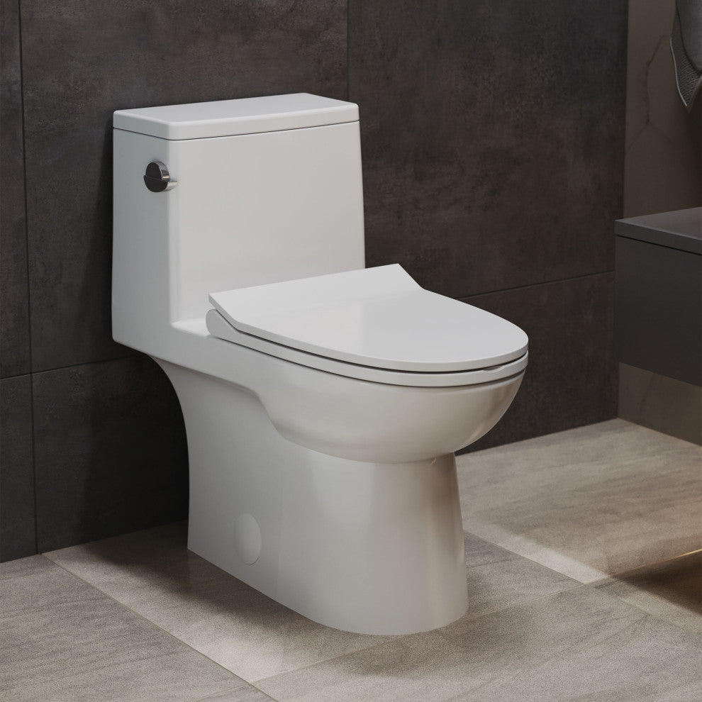 Daxton One Piece Elongated Left Side Flush Toilet 1.28 GPF