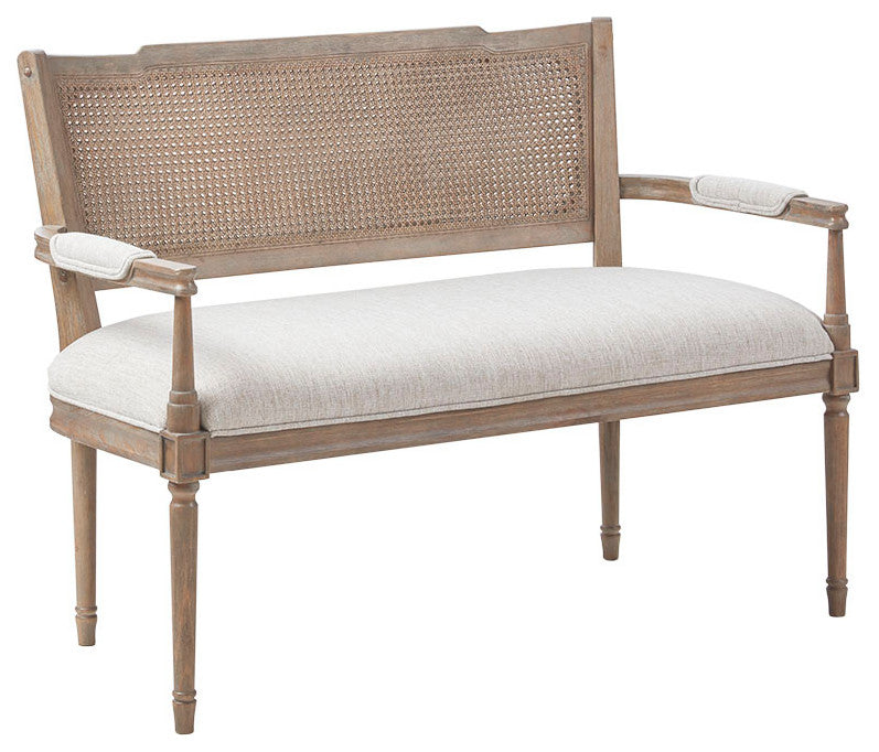 Madison Park Willshire Farmhouse Rustic Wooden Settee