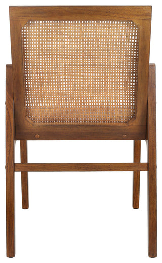 Davina Teak Dining Side Arm Chair, Java Brown