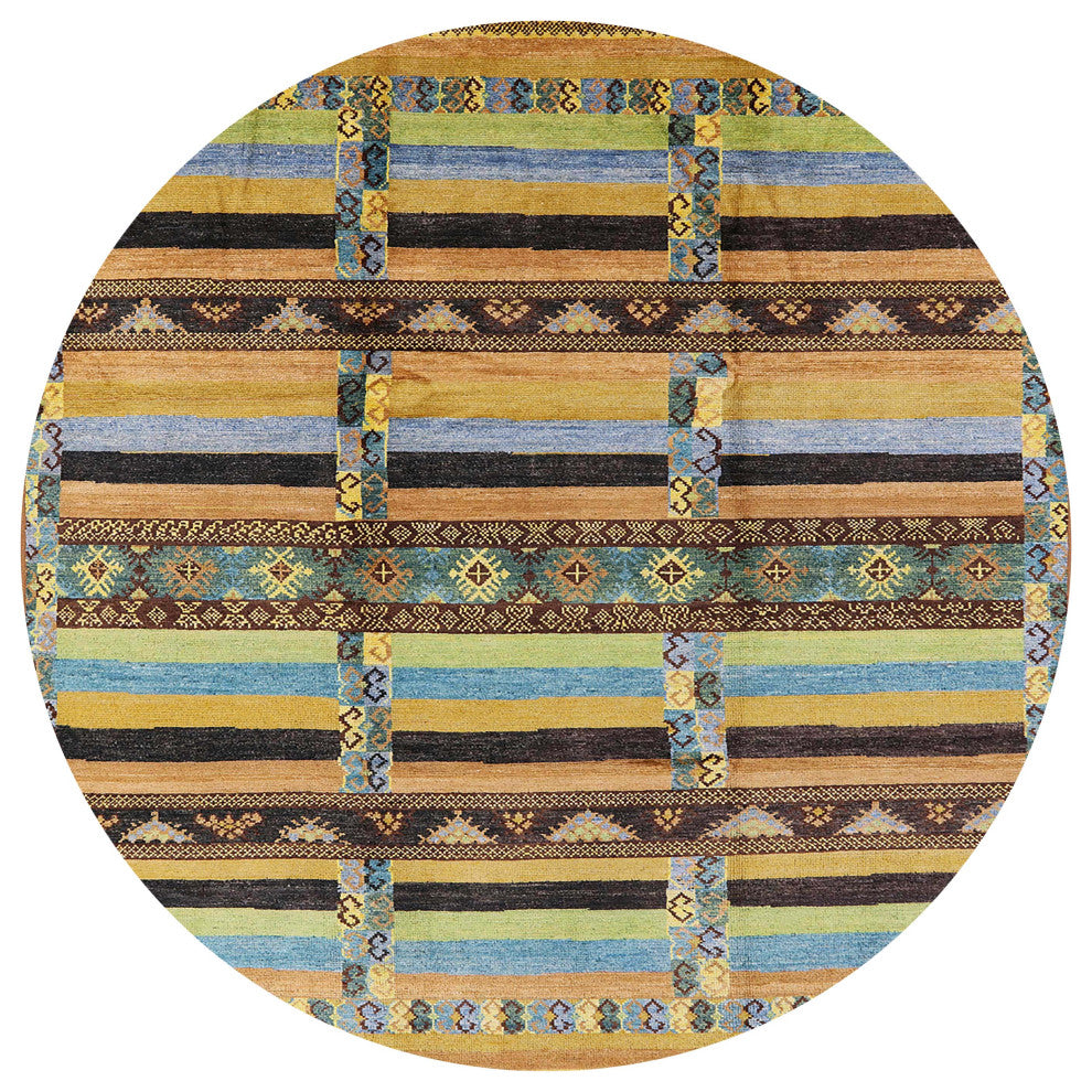 Ahgly Company Indoor Round Mid-Century Modern Area Rugs, 7' Round