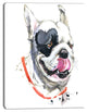 Kiss French Bulldog Illustration, Animal Canvas Wall Art, 28"x60"