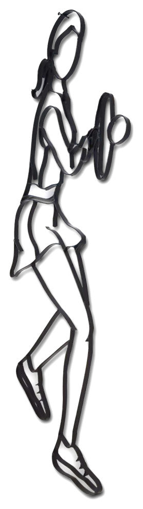 Metal Tennis Player Wall Decor and Sculpture
