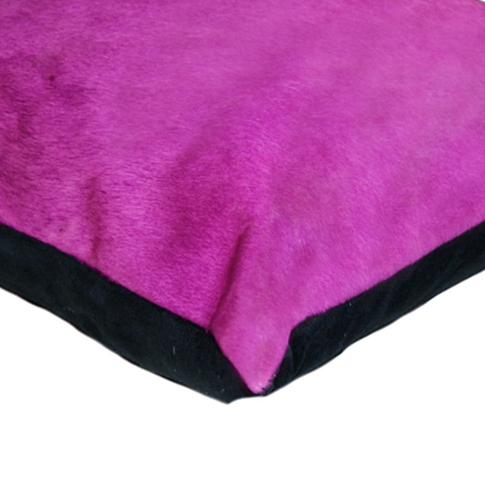 HomeRoots 18" x 18" x 5" Fuschia, Cowhide Pillow 2 Pack