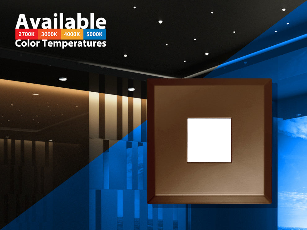 SureFit(v3) LED Flush Mount Ceiling Light, 5000K with Square Bronze Trim