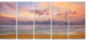 "Bright Morning Over The Sea" Modern Seashore Canvas Art, 5 Panels, 60"x28"