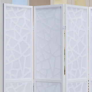 Giyano White 4 Panel Screen Room Divider