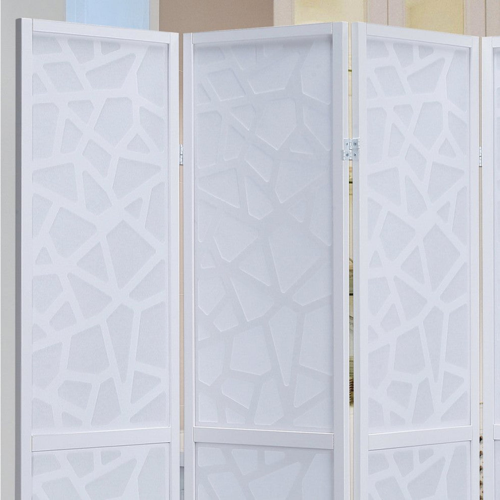 Giyano White 4 Panel Screen Room Divider