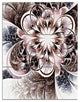 "Glittering Light Blue Fractal Flower" Metal Wall Art, 3 Panels, 28"x36"