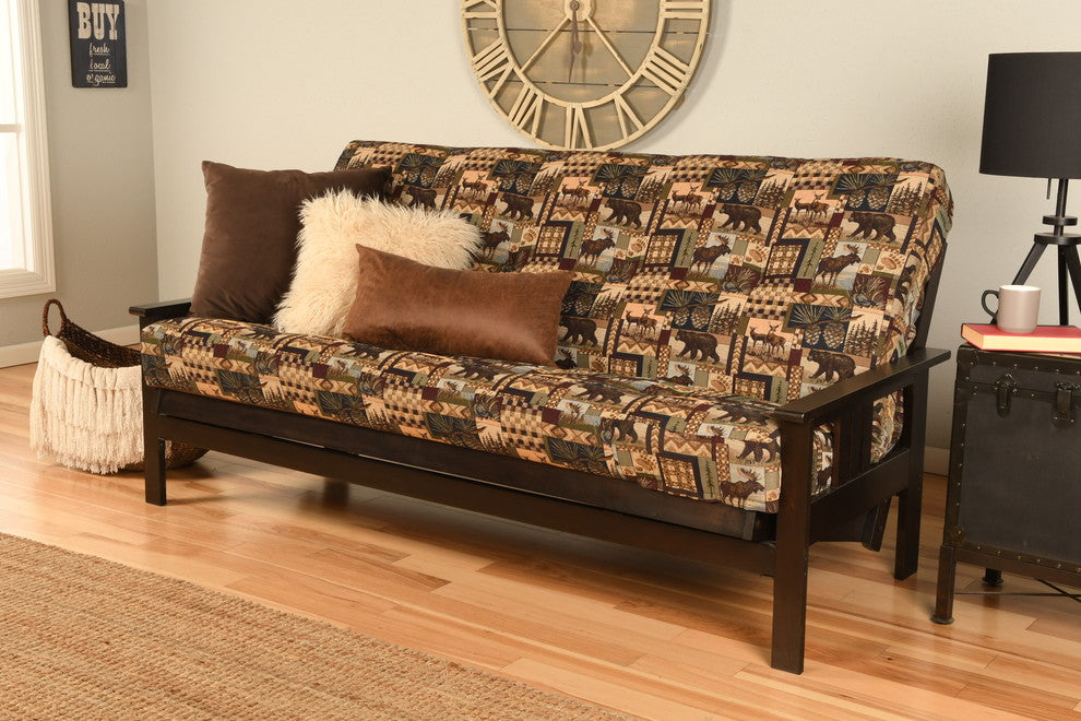 Caleb Frame Futon With Espresso Finish, Peter''s Cabin