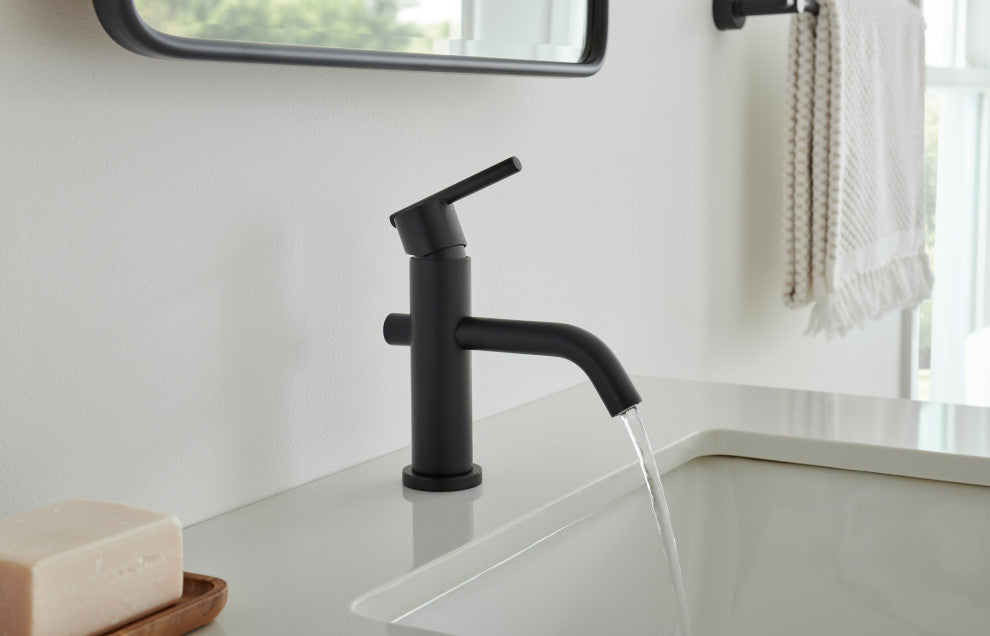 Parma Single Handle Lavatory Faucet Chrome, Satin Black