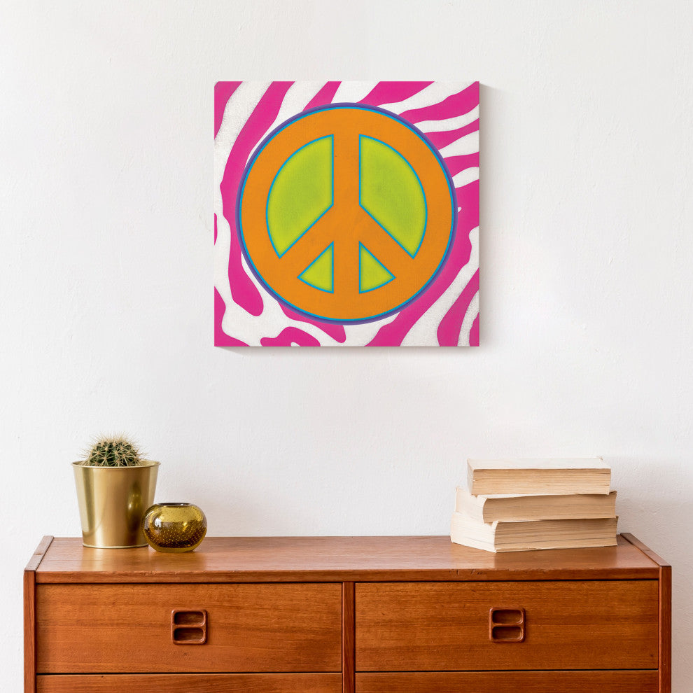Bright Peace Sign 12x12 Canvas Wall Art