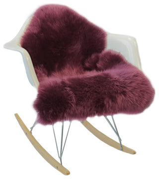Milan Shearling Single Sheepskin Rug 2'x3', Logan Berry