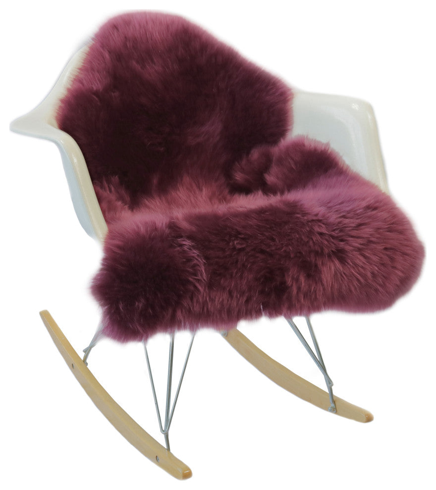 Milan Shearling Single Sheepskin Rug 2'x3', Logan Berry