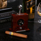 Lacquered "Walnut" Wood and Stainless Steel Table Top Guillotine Cigar Cutter