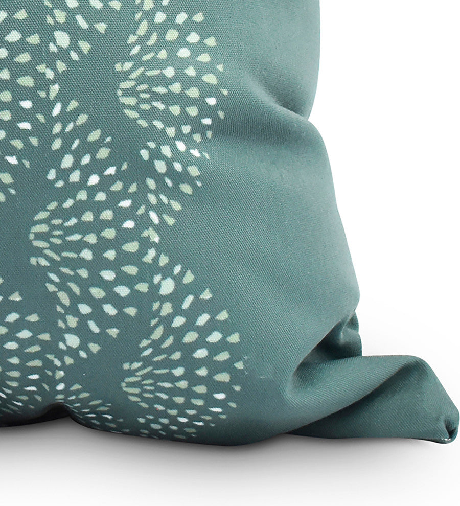 Dotted Focus 20" Green Geometric Print Decorative Throw Pillow