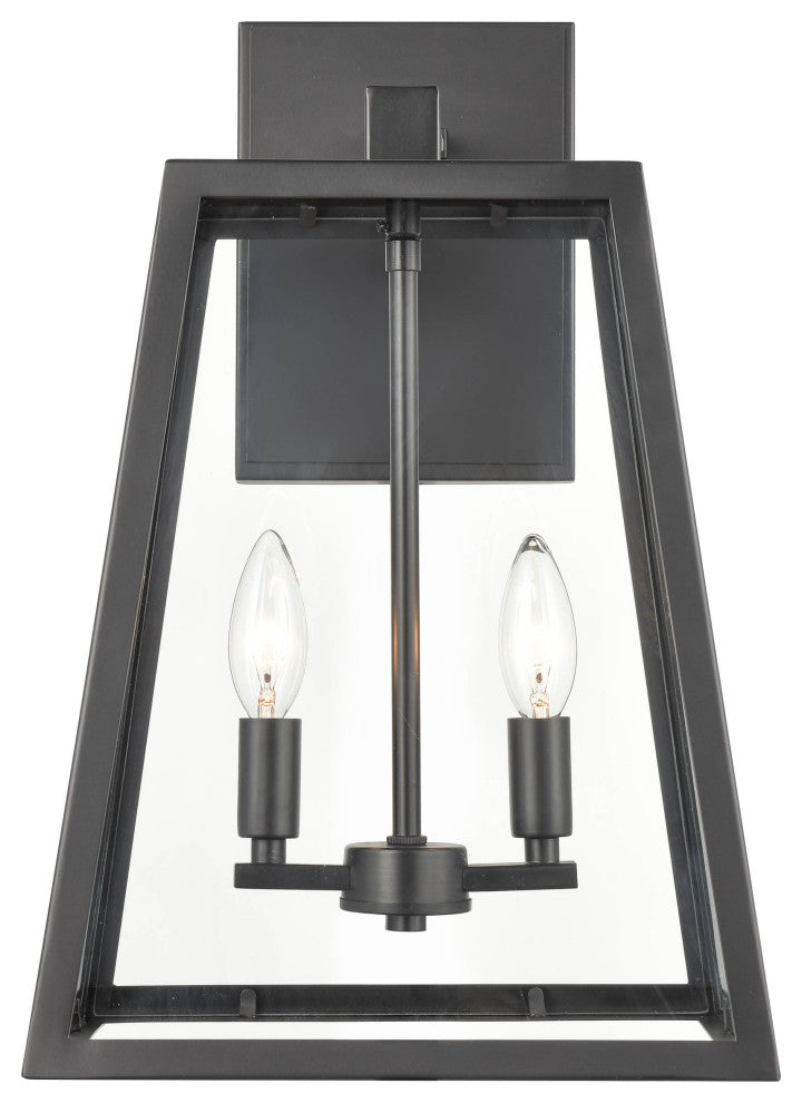 Grant Collection 2 Light 11" Outdoor Wall Sconce, Powder Coat Black