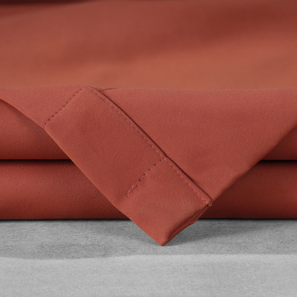Sunset Orange Performance Woven Blackout Curtain Pair, 50W x 120L