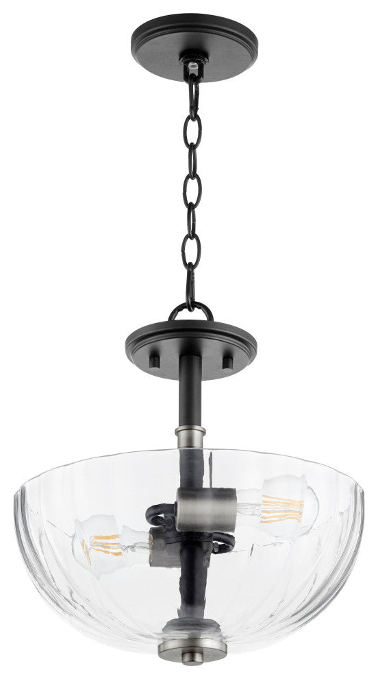 Quorum 210-6965 Two Light Dual Mount, Black w Satin Nickel Finish
