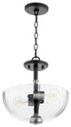 Quorum 210-6965 Two Light Dual Mount, Black w Satin Nickel Finish