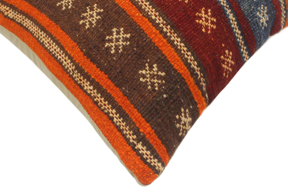 Vintage Antique Turkish Cherry Hand Woven Kilim Pillow