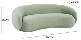 Kendall Moss Green Velvet Sofa, Moss Green