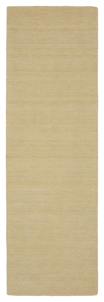 Apollo Heathered Solid Beige Hand-Made Wool Area Rug Runner 2'6" x 8'
