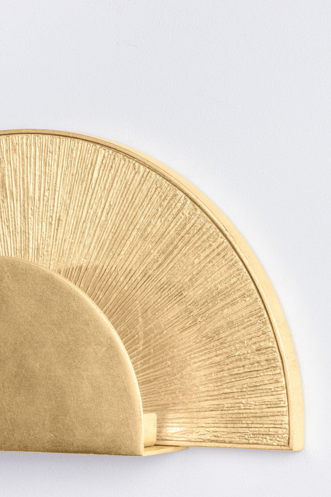 Homecrest 7.5" High Vintage Gold Leaf Wall Sconce