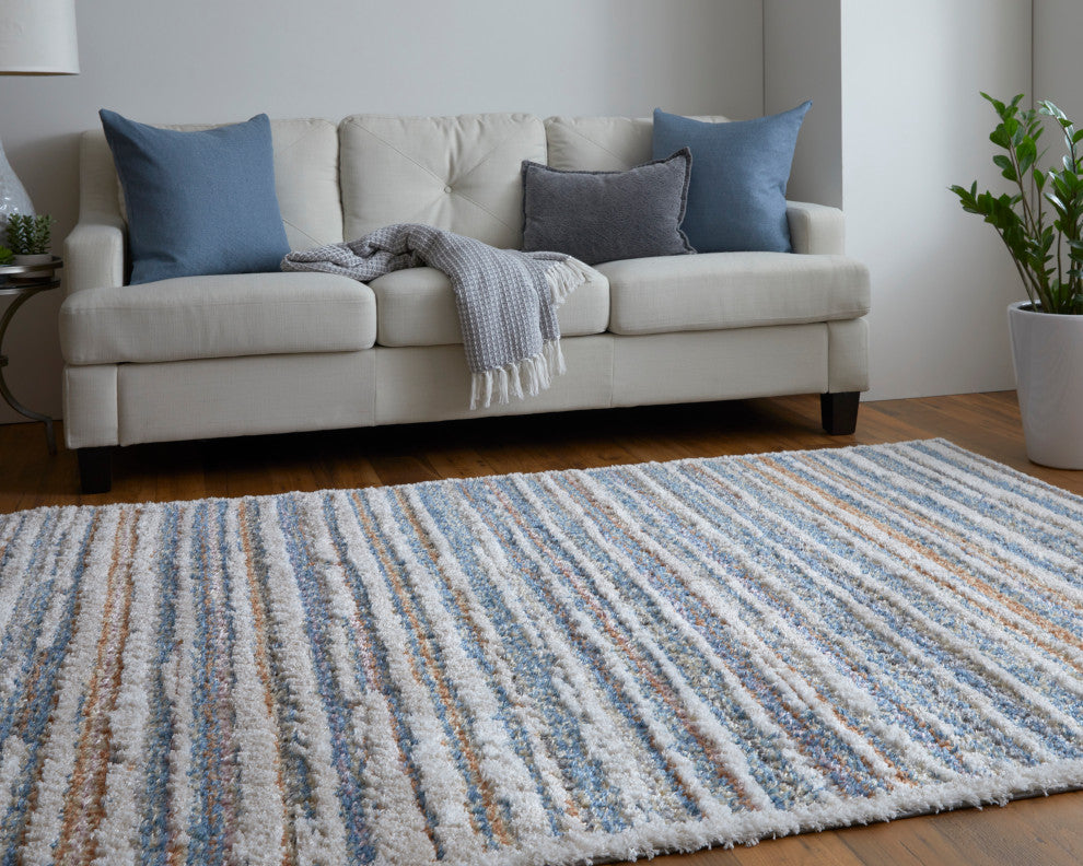 Weave & Wander Caide Contemporary Beige/Cream Rug, 10'x14'
