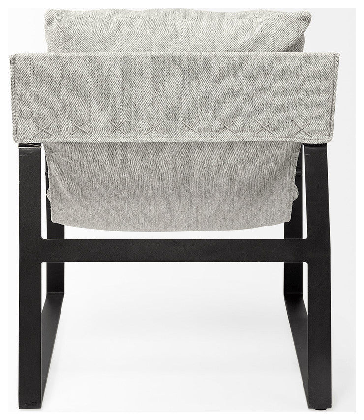 Ash Gray And Black Metal Sling Chair