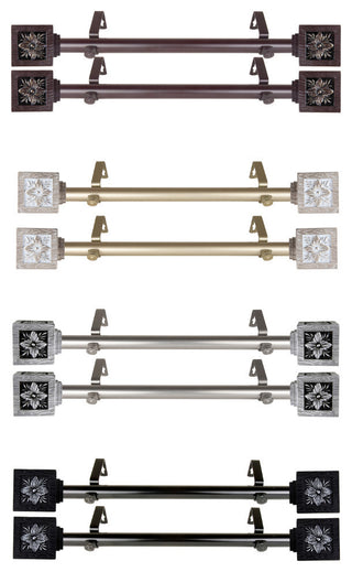 Zula Side Curtain Rods 12-20", Black