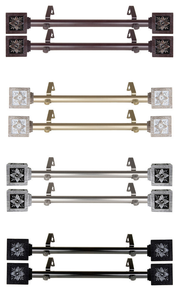 Zula Side Curtain Rods 12-20", Black