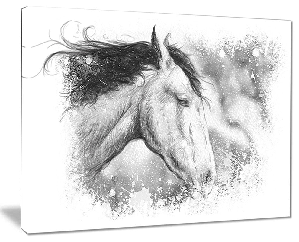 "Horse Tattoo Art" Animal Digital Art Canvas Print