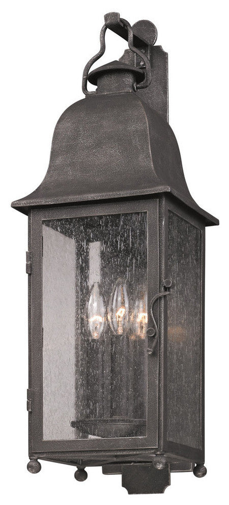 Larchmont, Outdoor Wall Lantern, Medium - 8", Clear Seeded Glass - Incandescent