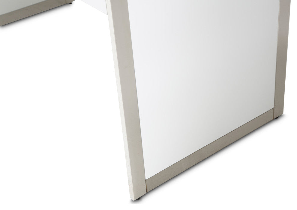 State St. Writing Desk - Off White/Stainless Steel