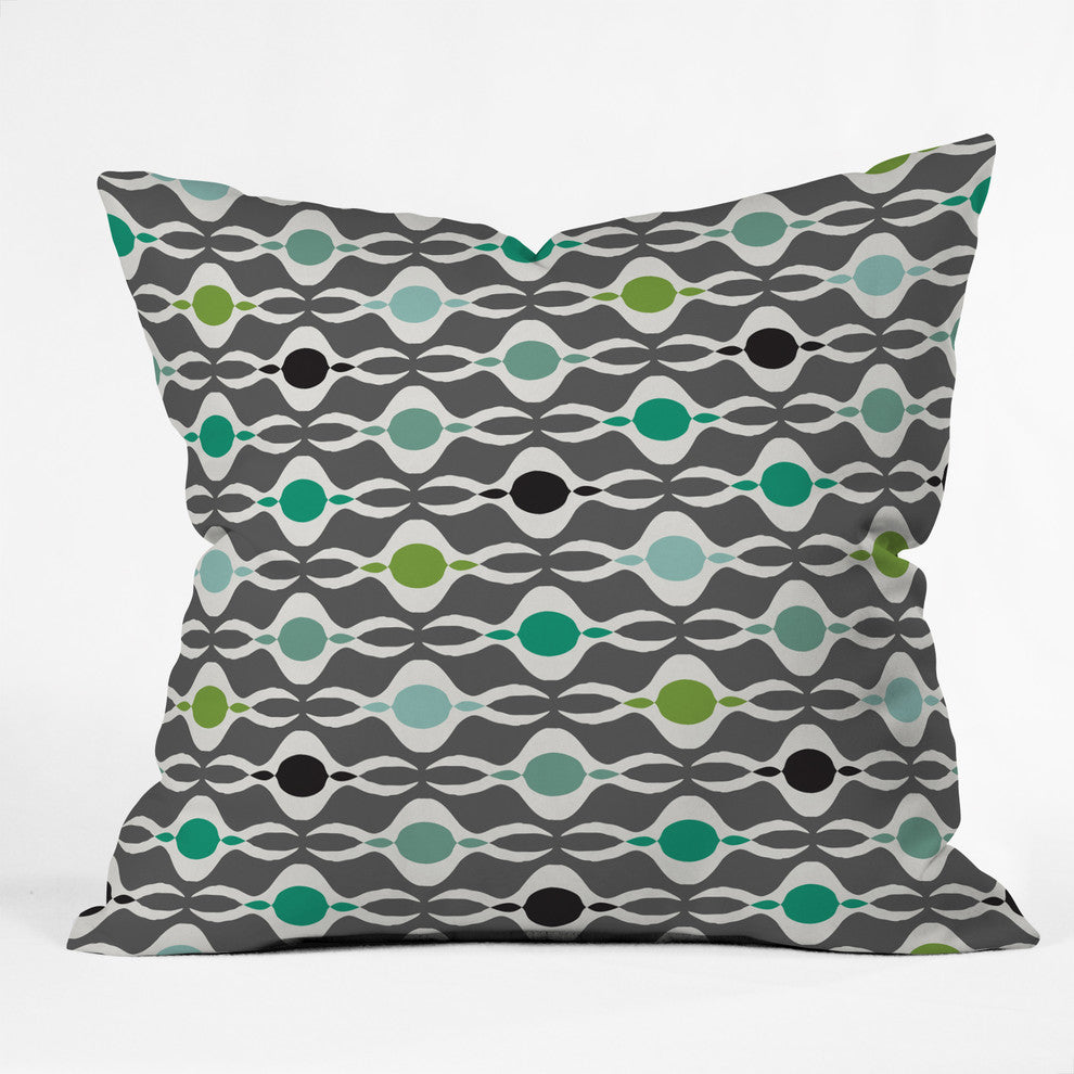 Deny Designs Karen Harris Coming  Undone In Succulent Dark Outdoor Throw Pillow