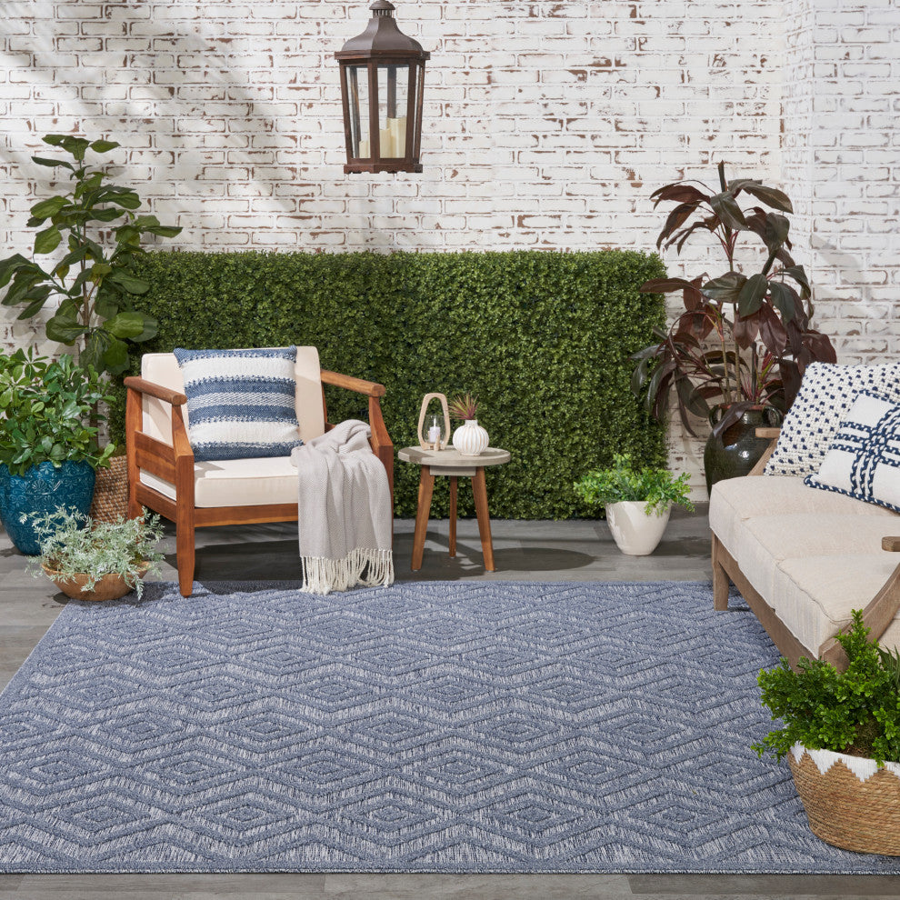 Nourison Versatile 8' x 10' Denim Blue Modern Area Rug