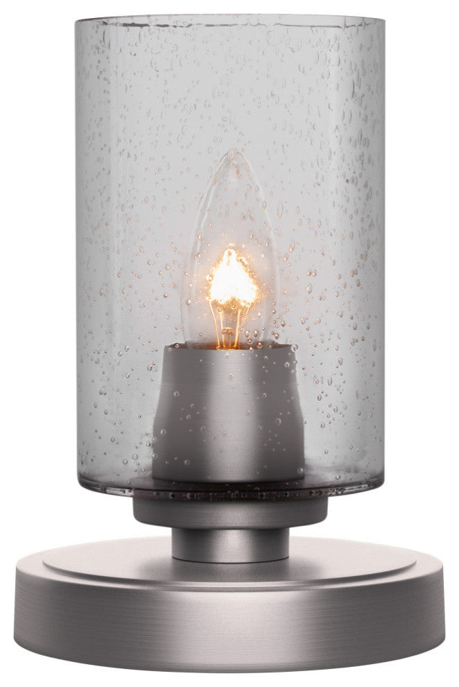 Luna 1-Light Table Lamp, Graphite/Clear Bubble