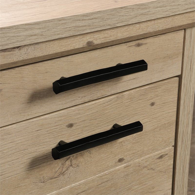 Sauder Aspen Post Engineered Wood Executive Desk in Prime Oak
