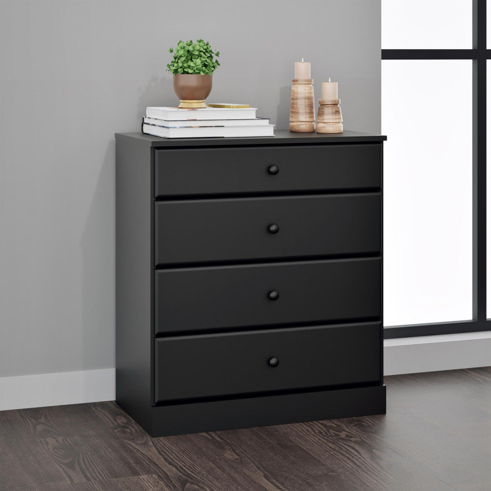Prepac Astrid 4 Drawer Chest in Black