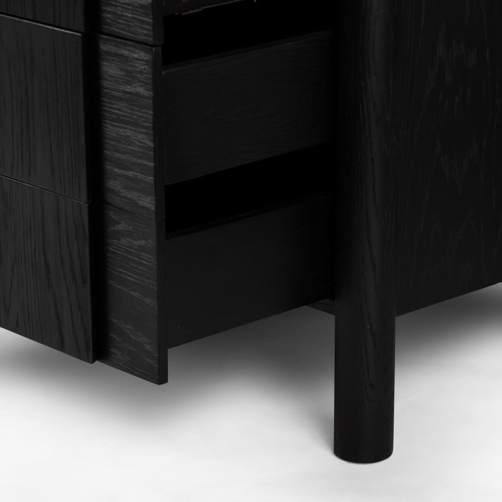 Pollard Media Console-Brushed Ebony Oak