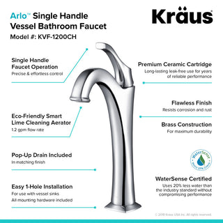 Elavo Rectangle Ceramic Vessel Sink, Bathroom Arlo Faucet, Drain, Chrome