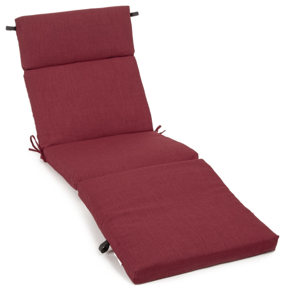 72"X24" Solid Polyester Outdoor Chaise Lounge Cushion, Merlot