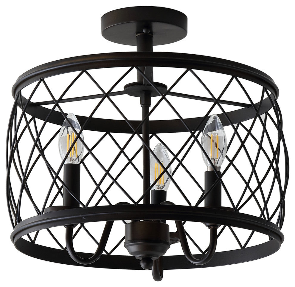 Eleanor 15" Metal LED Flush Mount Ceiling Light, Oil Rubbed Bronze